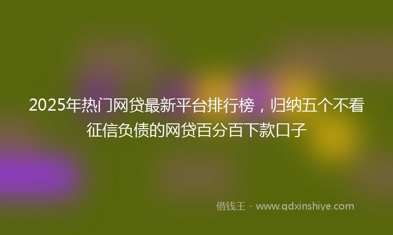 2025年热门网贷最新平台排行榜，归纳五个不看征信负债的网贷百分百下款口子
