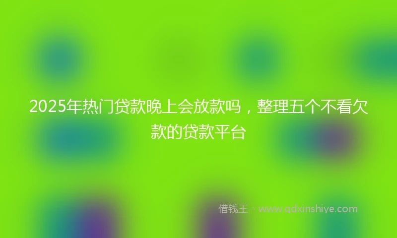 2025年热门贷款晚上会放款吗，整理五个不看欠款的贷款平台
