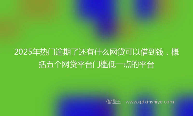 2025年热门逾期了还有什么网贷可以借到钱，概括五个网贷平台门槛低一点的平台