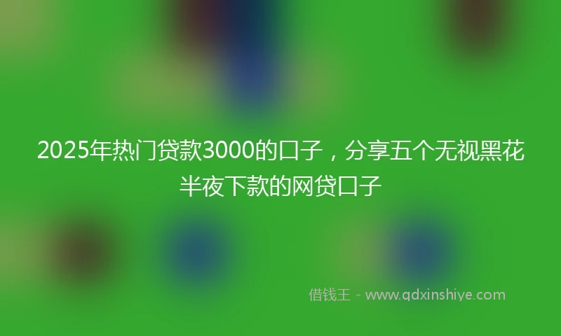 2025年热门贷款3000的口子，分享五个无视黑花半夜下款的网贷口子