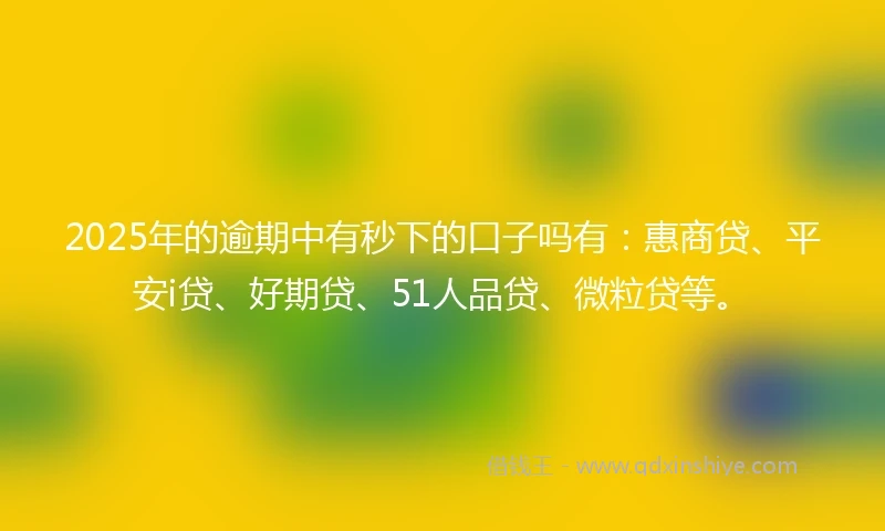 2025年的逾期中有秒下的口子吗有：惠商贷、平安i贷、好期贷、51人品贷、微粒贷等。