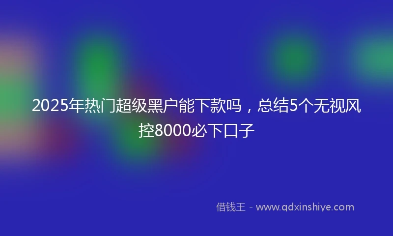 2025年热门超级黑户能下款吗，总结5个无视风控8000必下口子
