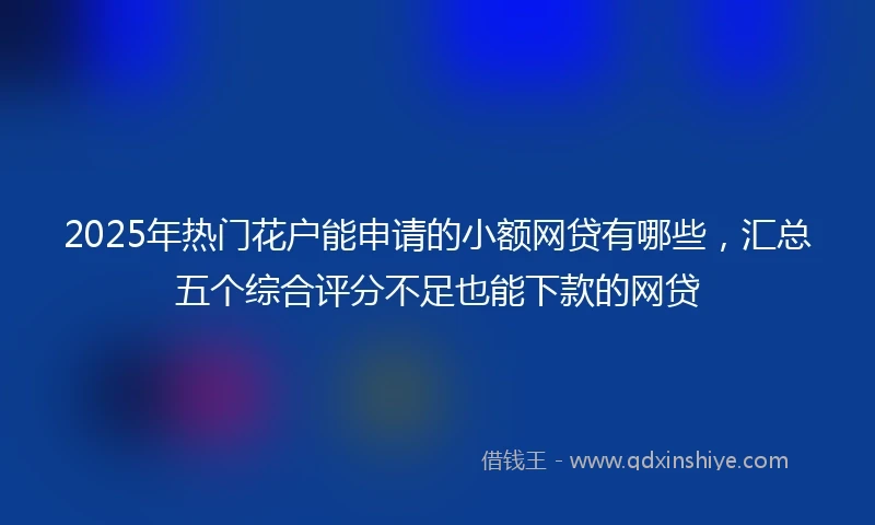 2025年热门花户能申请的小额网贷有哪些，汇总五个综合评分不足也能下款的网贷