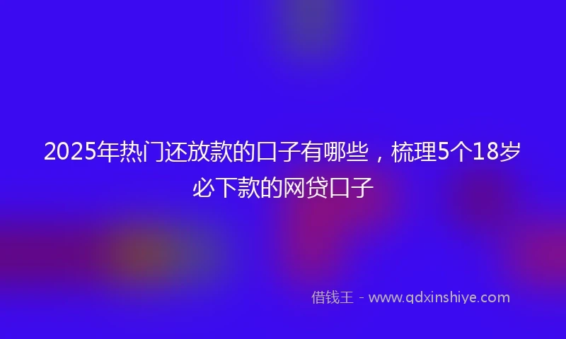 2025年热门还放款的口子有哪些，梳理5个18岁必下款的网贷口子