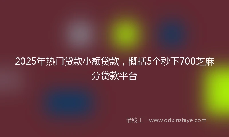 2025年热门贷款小额贷款,概括5个秒下700芝麻分贷款平台