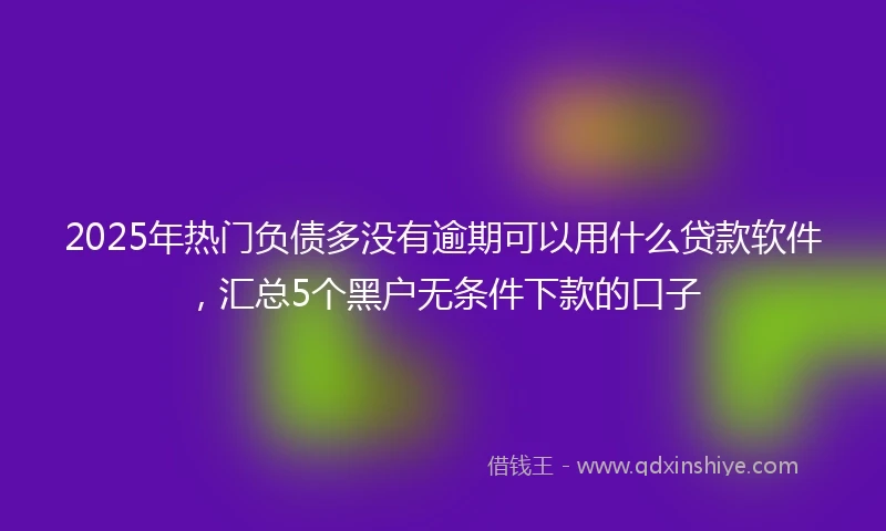 2025年热门负债多没有逾期可以用什么贷款软件，汇总5个黑户无条件下款的口子
