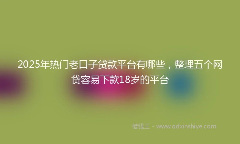 2025年热门老口子贷款平台有哪些，整理五个网贷容易下款18岁的平台