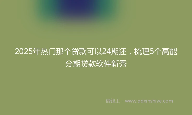 2025年热门那个贷款可以24期还，梳理5个高能分期贷款软件新秀