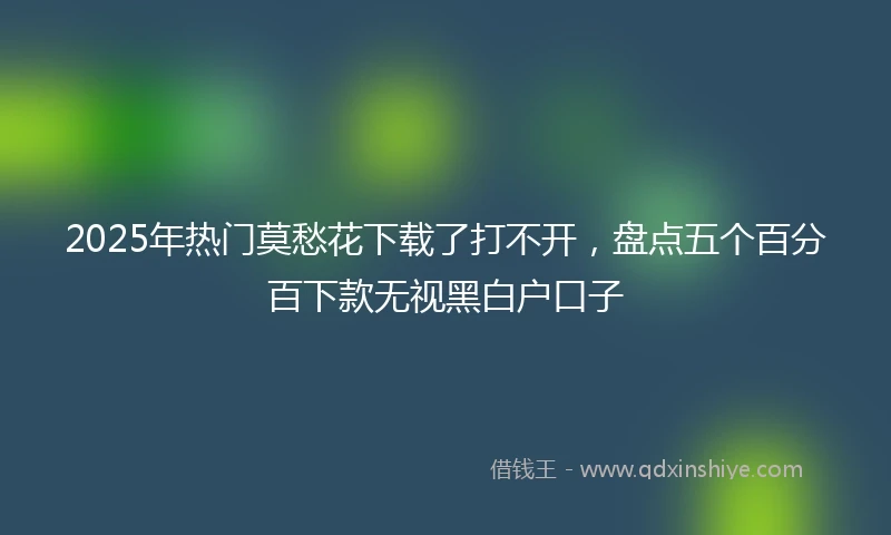 2025年热门莫愁花下载了打不开，盘点五个百分百下款无视黑白户口子