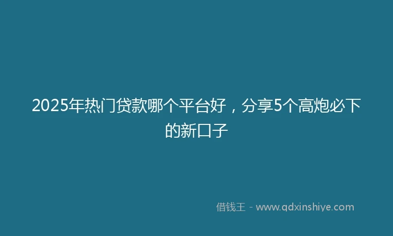 2025年热门贷款哪个平台好，分享5个高炮必下的新口子