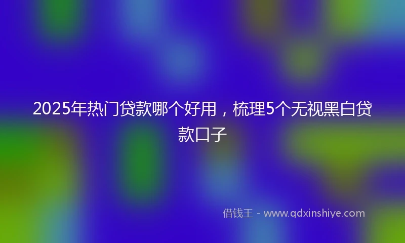 2025年热门贷款哪个好用，梳理5个无视黑白贷款口子