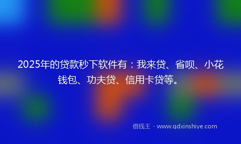 2025年的贷款秒下软件有：我来贷、省呗、小花钱包、功夫贷、信用卡贷等。