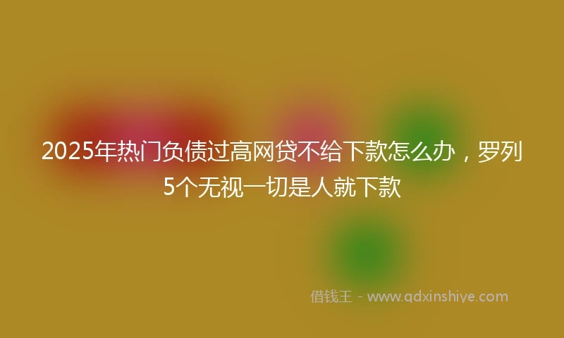 2025年热门负债过高网贷不给下款怎么办，罗列5个无视一切是人就下款