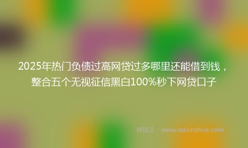 2025年热门负债过高网贷过多哪里还能借到钱，整合五个无视征信黑白100%秒下网贷口子