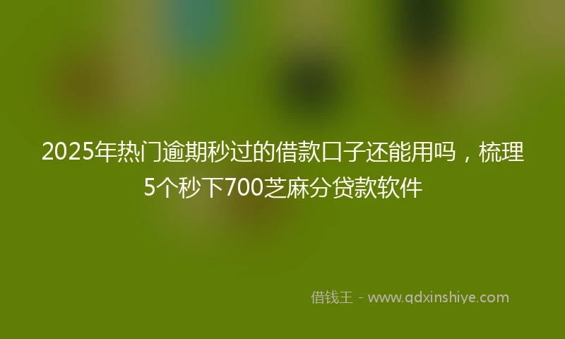 2025年热门逾期秒过的借款口子还能用吗，梳理5个秒下700芝麻分贷款软件
