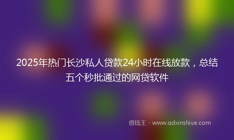 2025年热门长沙私人贷款24小时在线放款，总结五个秒批通过的网贷软件