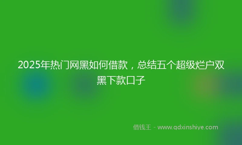 2025年热门网黑如何借款，总结五个超级烂户双黑下款口子