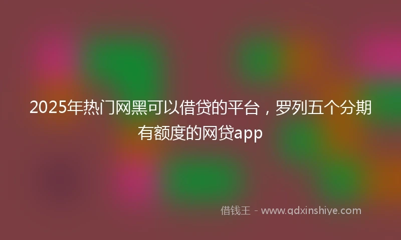 2025年热门网黑可以借贷的平台，罗列五个分期有额度的网贷app