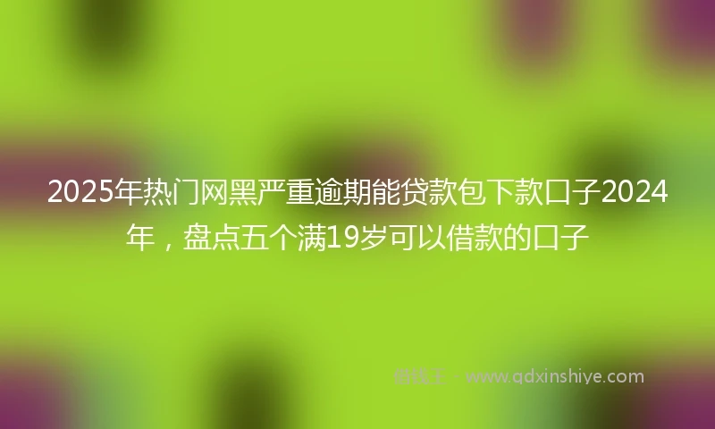 2025年热门网黑严重逾期能贷款包下款口子2024年，盘点五个满19岁可以借款的口子