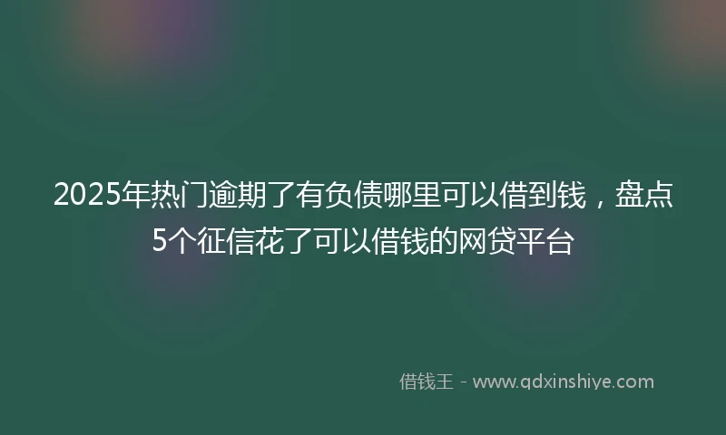 2025年热门逾期了有负债哪里可以借到钱，盘点5个征信花了可以借钱的网贷平台