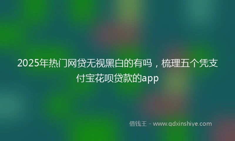 2025年热门网贷无视黑白的有吗，梳理五个凭支付宝花呗贷款的app