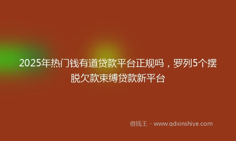 2025年热门钱有道贷款平台正规吗，罗列5个摆脱欠款束缚贷款新平台