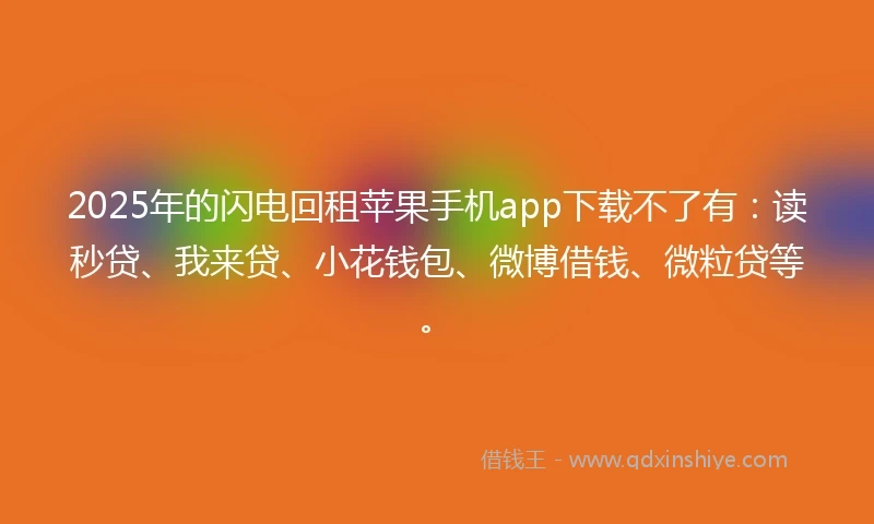 2025年的闪电回租苹果手机app下载不了有：读秒贷、我来贷、小花钱包、微博借钱、微粒贷等。
