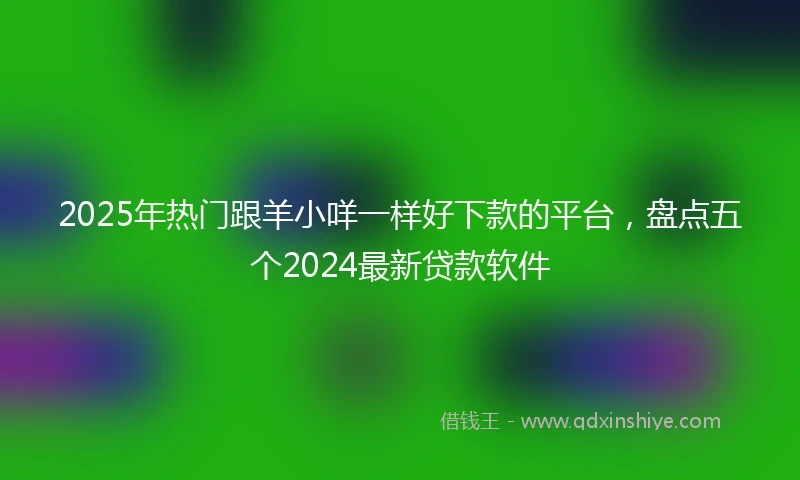 2025年热门跟羊小咩一样好下款的平台，盘点五个2024最新贷款软件