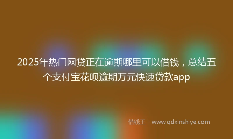 2025年热门网贷正在逾期哪里可以借钱，总结五个支付宝花呗逾期万元快速贷款app