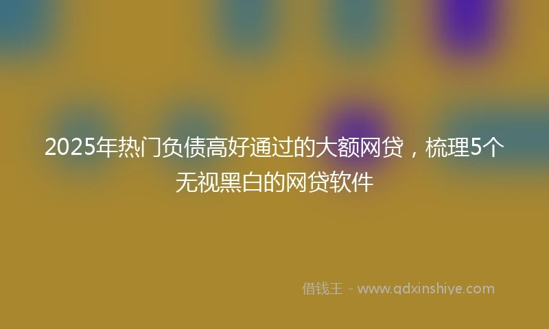 2025年热门负债高好通过的大额网贷，梳理5个无视黑白的网贷软件