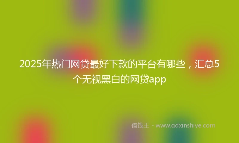 2025年热门网贷最好下款的平台有哪些，汇总5个无视黑白的网贷app