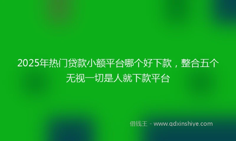 2025年热门贷款小额平台哪个好下款，整合五个无视一切是人就下款平台