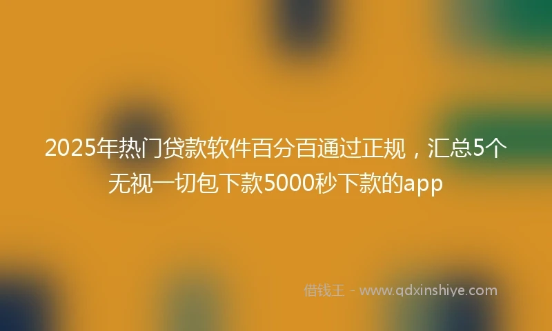 2025年热门贷款软件百分百通过正规,汇总5个无视一切包下款5000秒下款的app