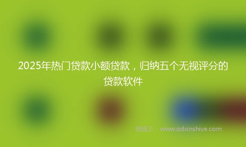 2025年热门贷款小额贷款，归纳五个无视评分的贷款软件