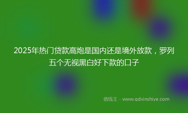 2025年热门贷款高炮是国内还是境外放款,罗列五个无视黑白好下款的口子