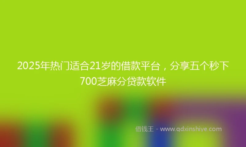2025年热门适合21岁的借款平台，分享五个秒下700芝麻分贷款软件