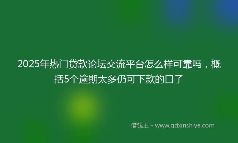 2025年热门贷款论坛交流平台怎么样可靠吗，概括5个逾期太多仍可下款的口子