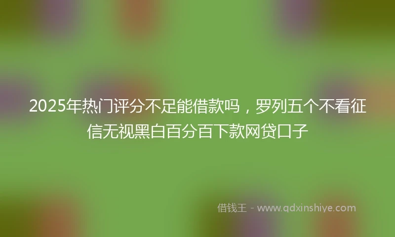 2025年热门评分不足能借款吗，罗列五个不看征信无视黑白百分百下款网贷口子