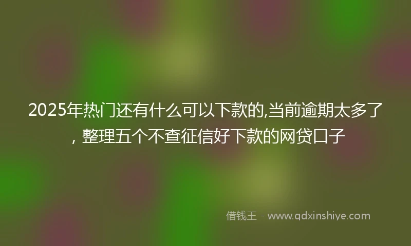 2025年热门还有什么可以下款的,当前逾期太多了，整理五个不查征信好下款的网贷口子