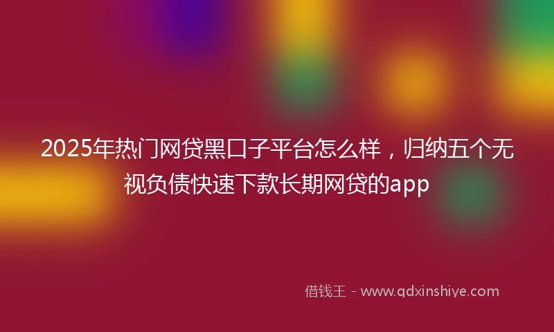 2025年热门网贷黑口子平台怎么样，归纳五个无视负债快速下款长期网贷的app