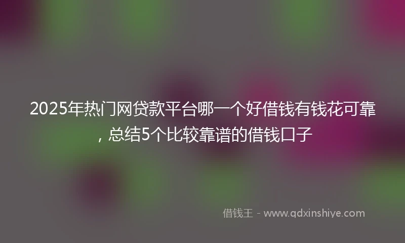 2025年热门网贷款平台哪一个好借钱有钱花可靠，总结5个比较靠谱的借钱口子