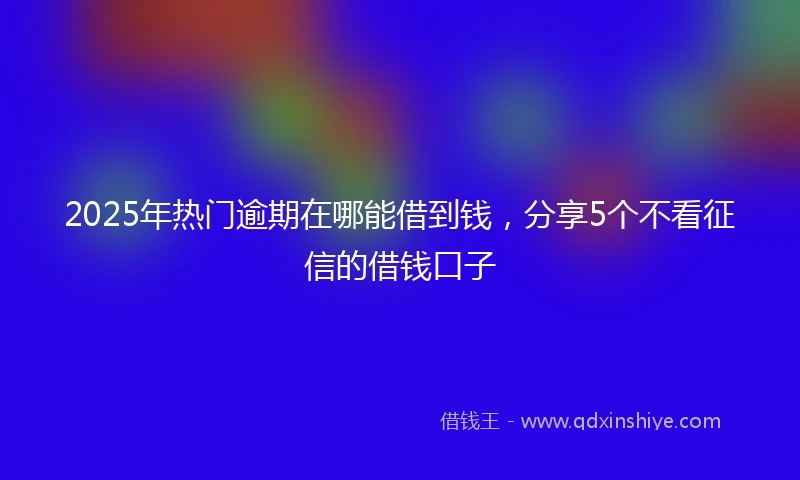 2025年热门逾期在哪能借到钱，分享5个不看征信的借钱口子