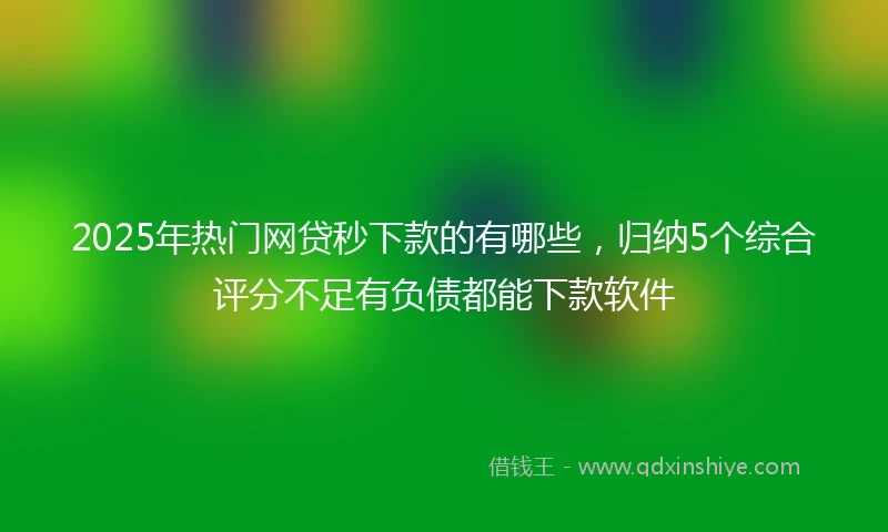 2025年热门网贷秒下款的有哪些，归纳5个综合评分不足有负债都能下款软件