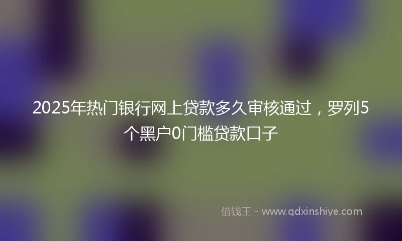 2025年热门银行网上贷款多久审核通过，罗列5个黑户0门槛贷款口子