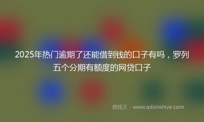 2025年热门逾期了还能借到钱的口子有吗，罗列五个分期有额度的网贷口子