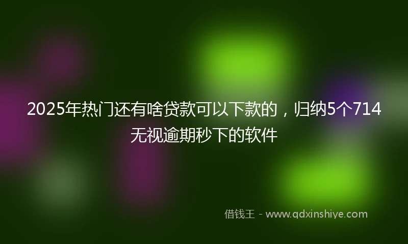 2025年热门还有啥贷款可以下款的，归纳5个714无视逾期秒下的软件