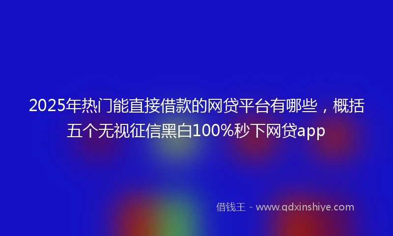 2025年热门能直接借款的网贷平台有哪些，概括五个无视征信黑白100%秒下网贷app