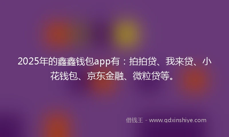 2025年的鑫鑫钱包app有：拍拍贷、我来贷、小花钱包、京东金融、微粒贷等。