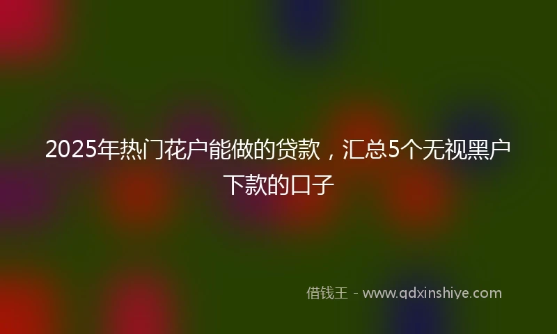 2025年热门花户能做的贷款,汇总5个无视黑户下款的口子
