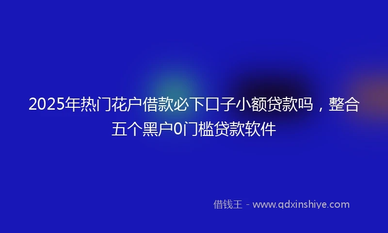 2025年热门花户借款必下口子小额贷款吗，整合五个黑户0门槛贷款软件